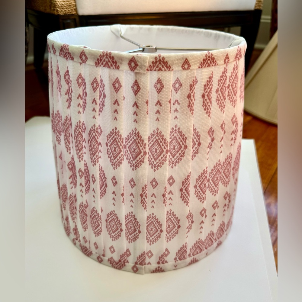 Pink Patterned Drum Lamp Shade - Home Accents